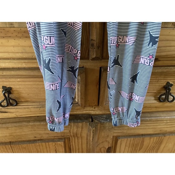 Women’s Top Gun fighter jet gray pink striped jogger lounge pants size XS - Picture 3 of 6